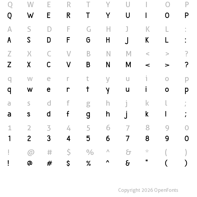Character Map of Wumbology-Medium Regular