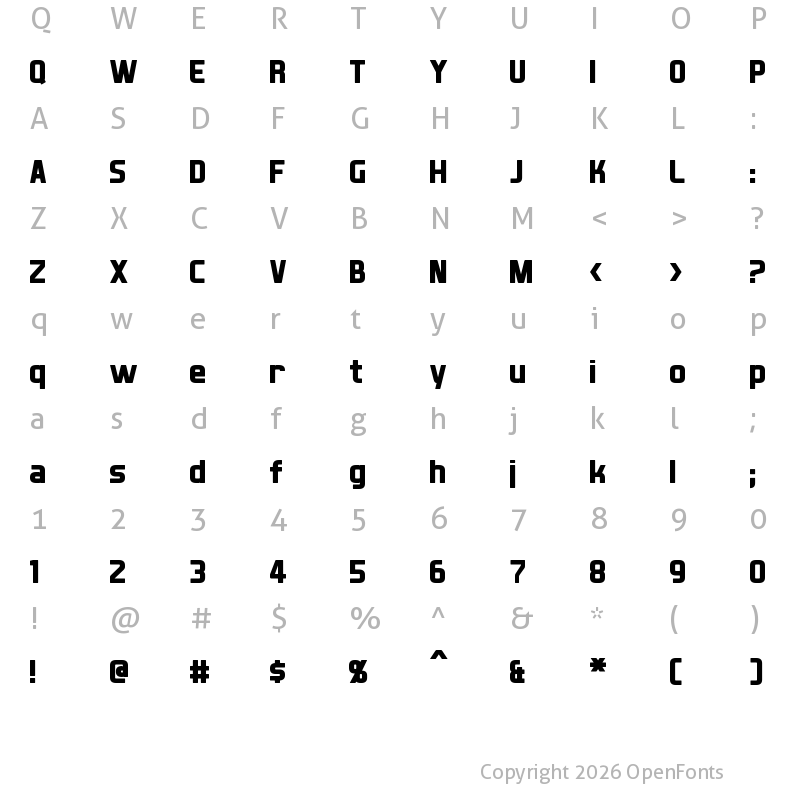 Character Map of XBall Regular