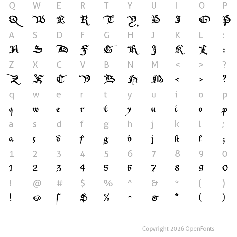 Character Map of Xenippa Regular
