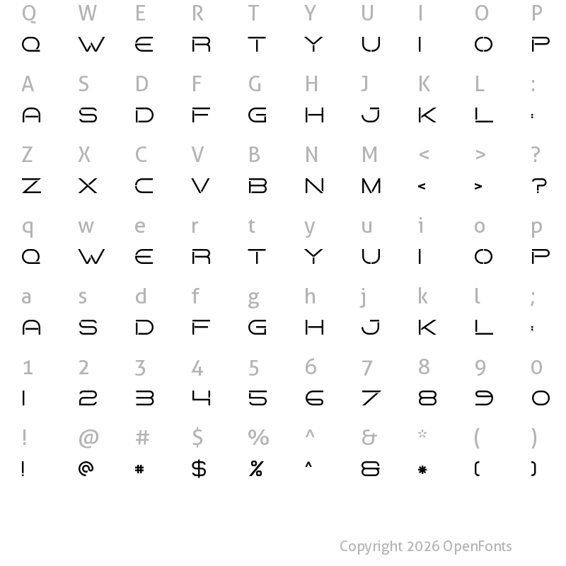 Character Map of Xgem Regular