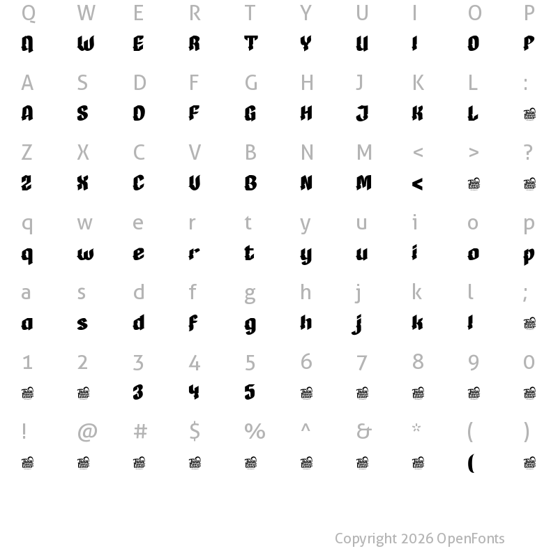 Character Map of XIKAS Regular