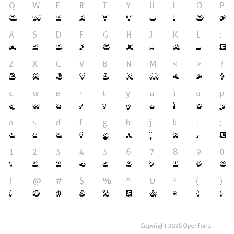 Character Map of Xtrusion BRK Regular