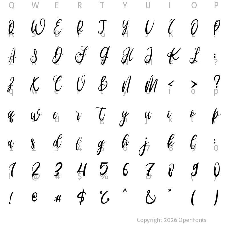 Character Map of Xylophones Regular