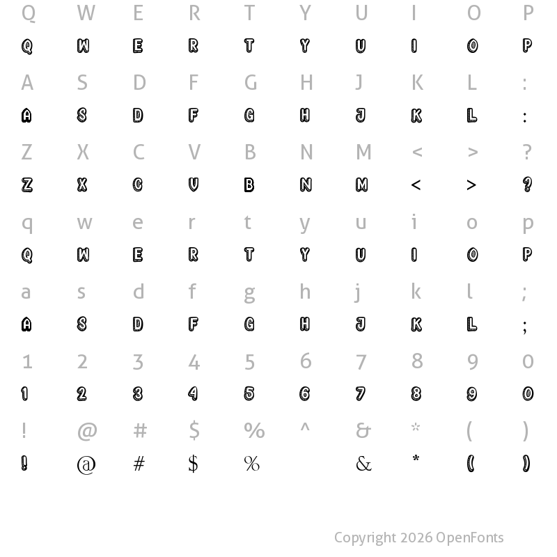 Character Map of Yagitudeh Regular