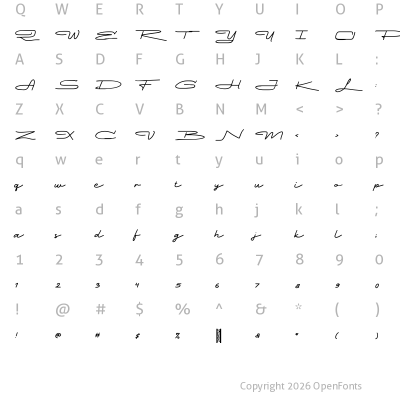 Character Map of Yamet Kudasi Regular