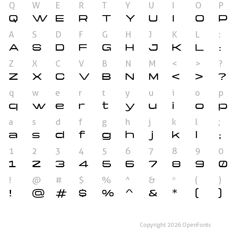 Character Map of Yapari Trial Medium