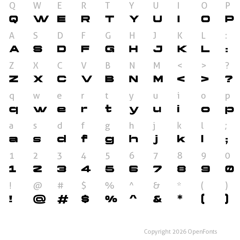 Character Map of Yapari Variable Trial Ultra