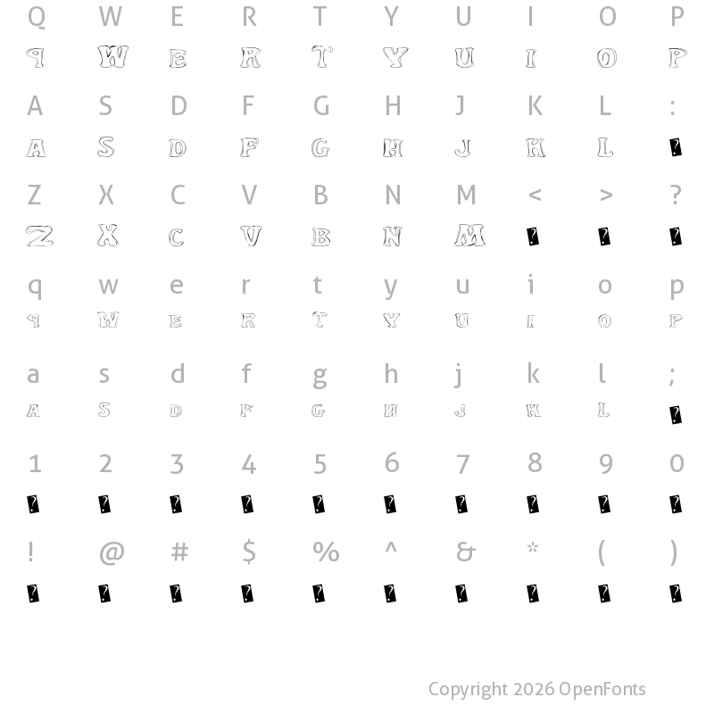 Character Map of YardGnome Regular