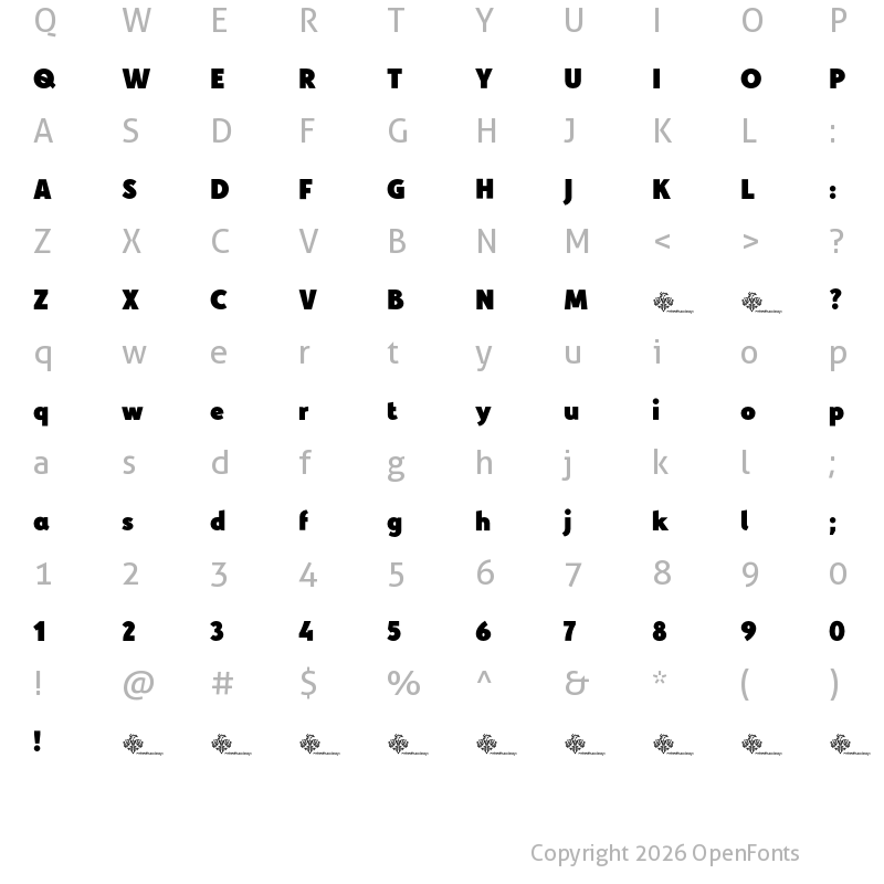 Character Map of Yellow Peas Demo Black