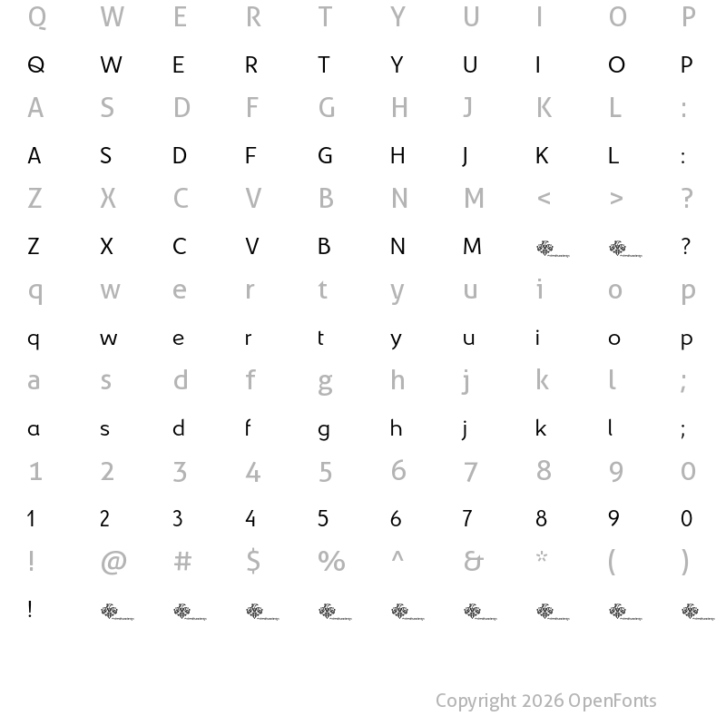 Character Map of yellow peas Regular