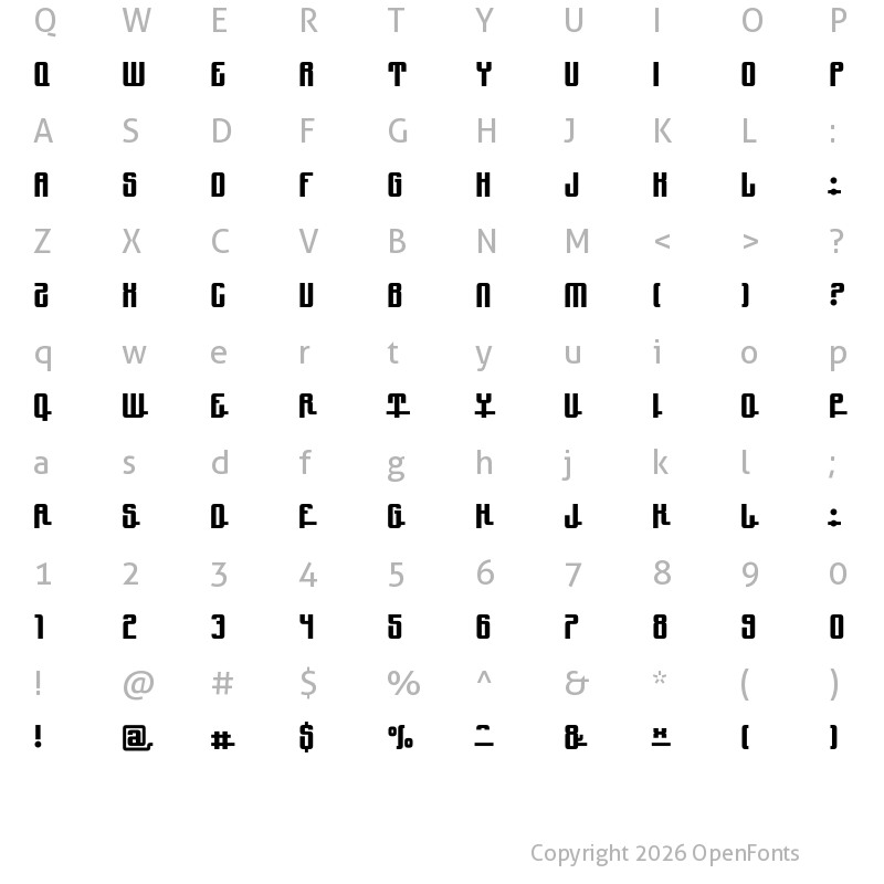 Character Map of YnduPro Regular