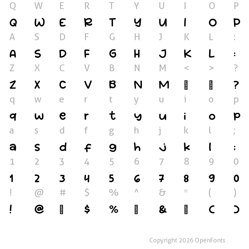 Character Map of Yogurt Mango Regular
