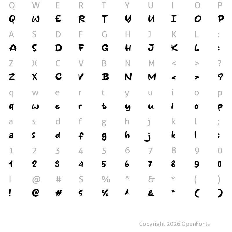 Character Map of Yok Puasa Regular