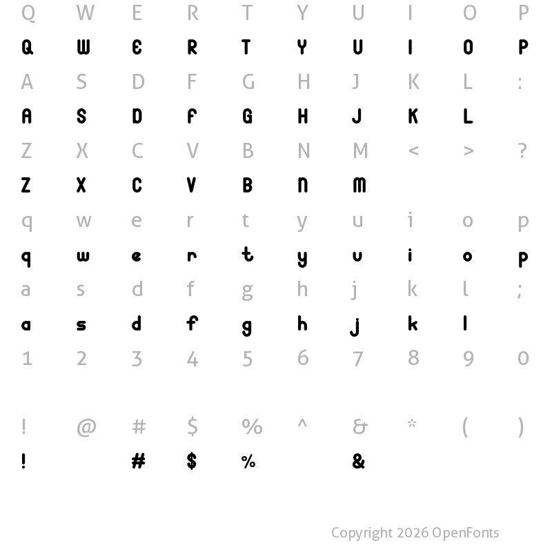Character Map of Yolissa Demo Regular