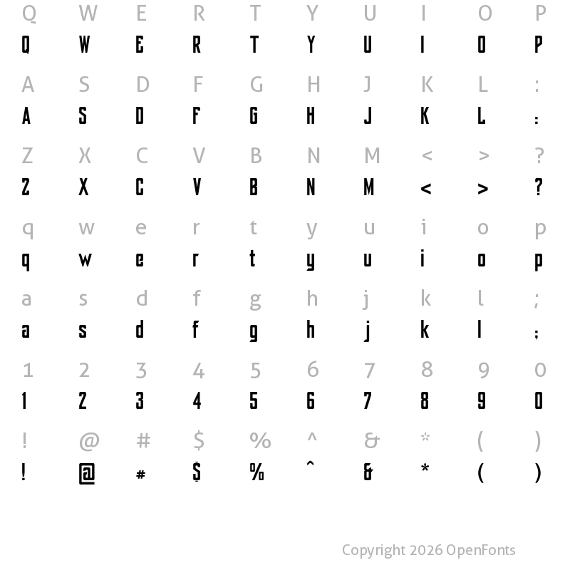 Character Map of yorkbailehill Regular