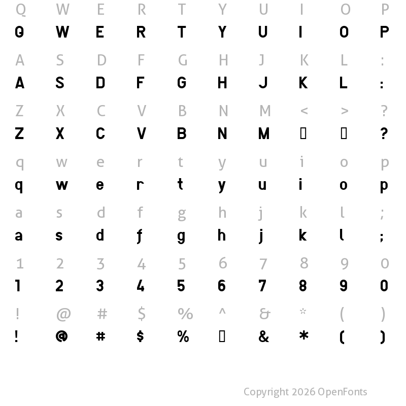 Character Map of Yoru_akari Regular