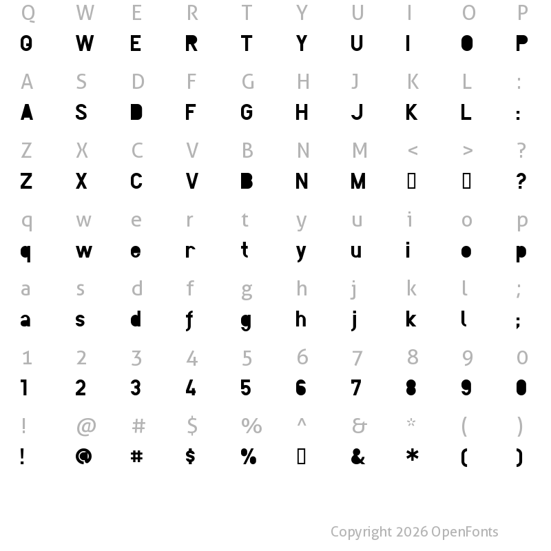 Character Map of Yoru_yami Regular