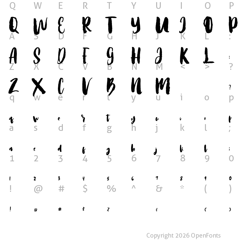 Character Map of you are stranger Regular