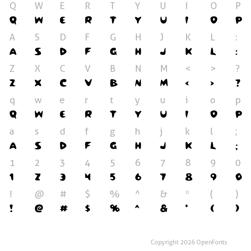 Character Map of Youchat Regular