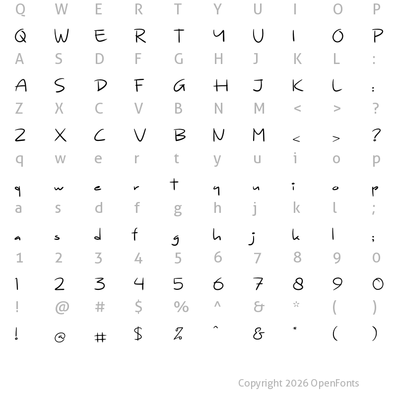 Character Map of Youneri Regular