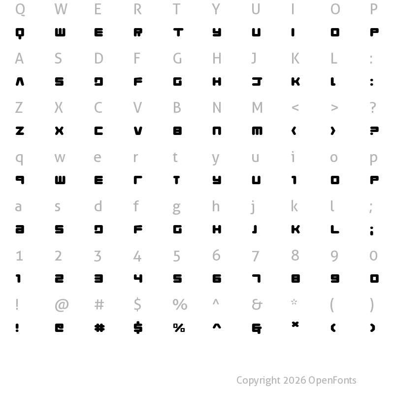 Character Map of Young Techs Expanded Regular