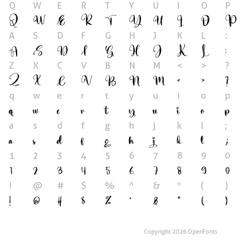 Character Map of Younger Regular