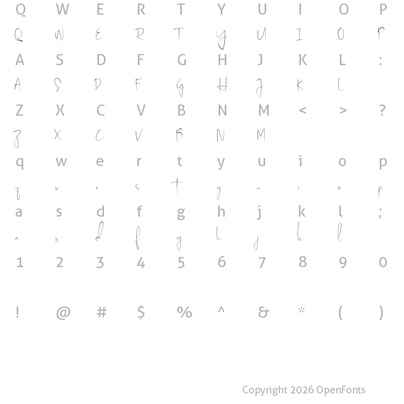 Character Map of Youthness Regular