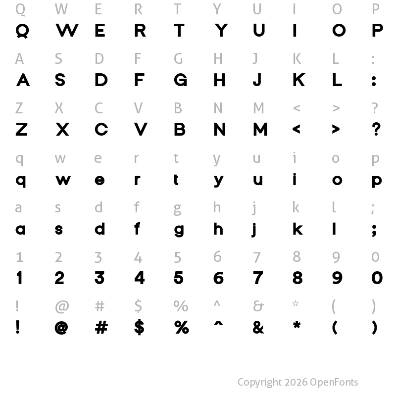 Character Map of Yukita Sans Black