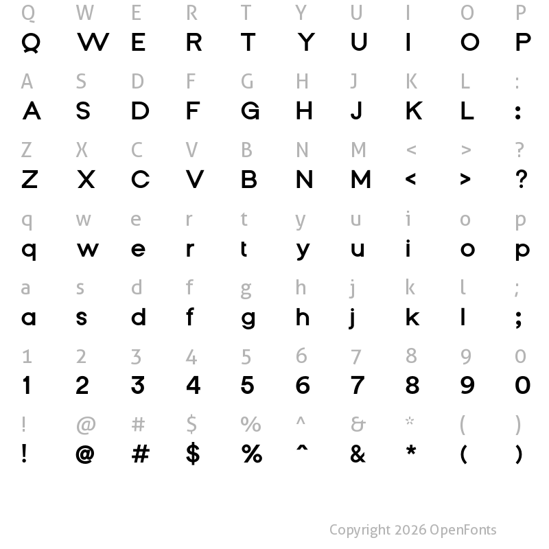 Character Map of Yukita Sans Semi Bold