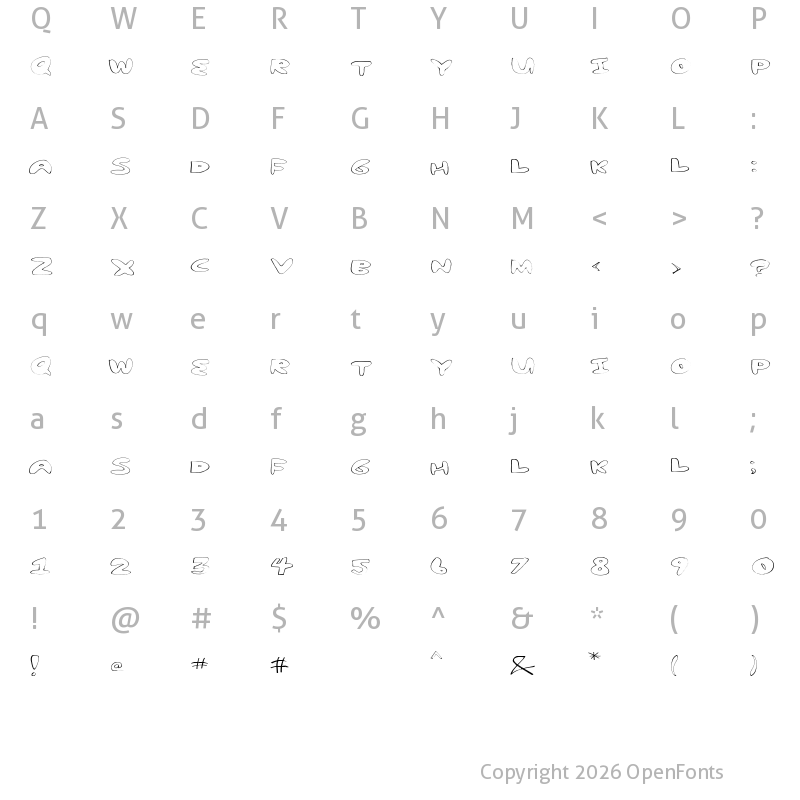 Character Map of yum nub extended Regular Extended
