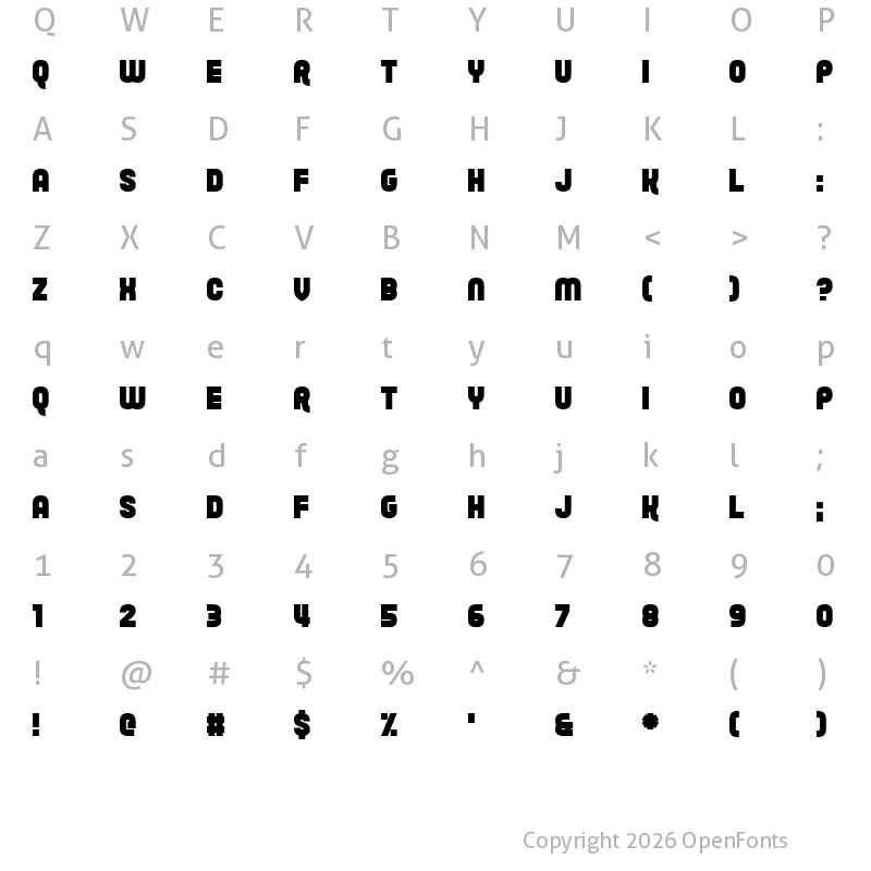 Character Map of Yumi Regular