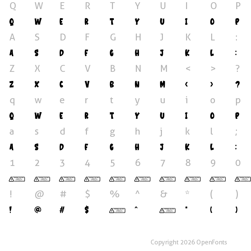 Character Map of Yummy Regular