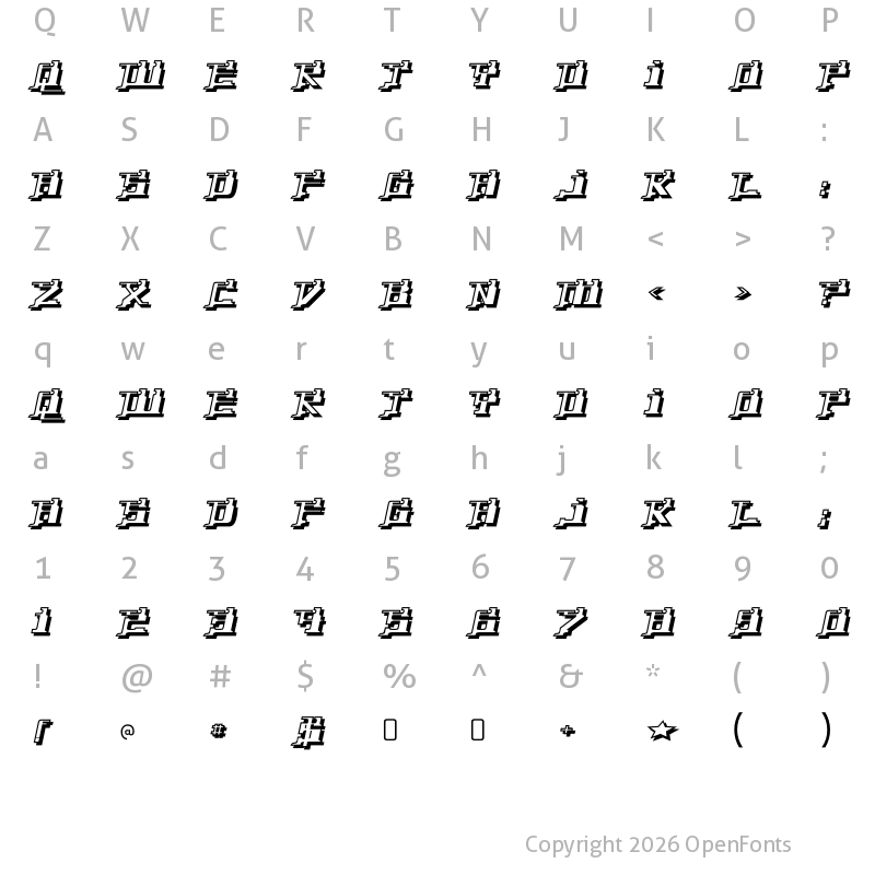 Character Map of Yytrium Regular