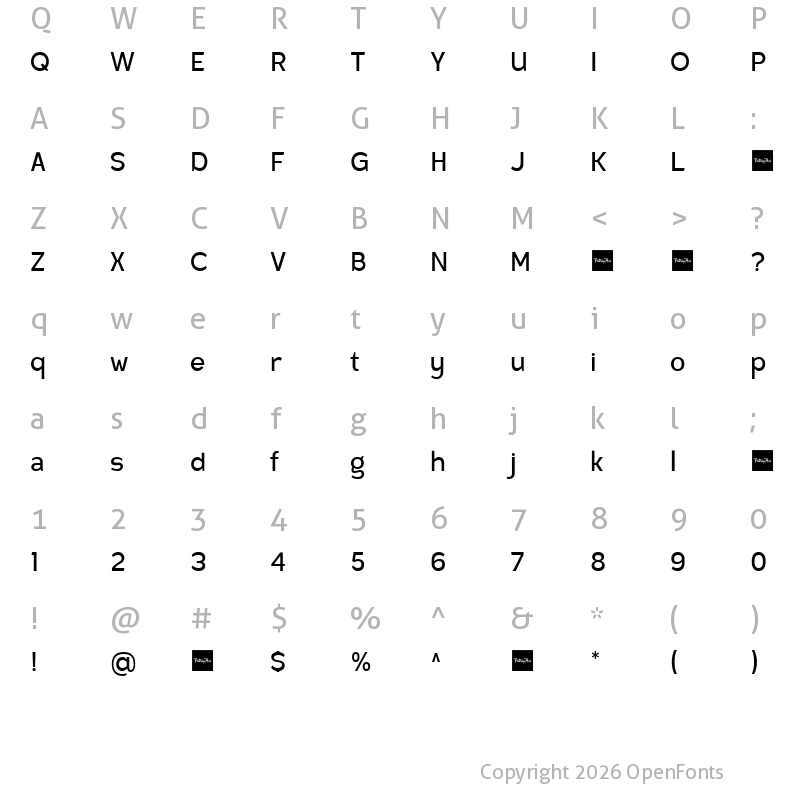 Character Map of Zagist Regular