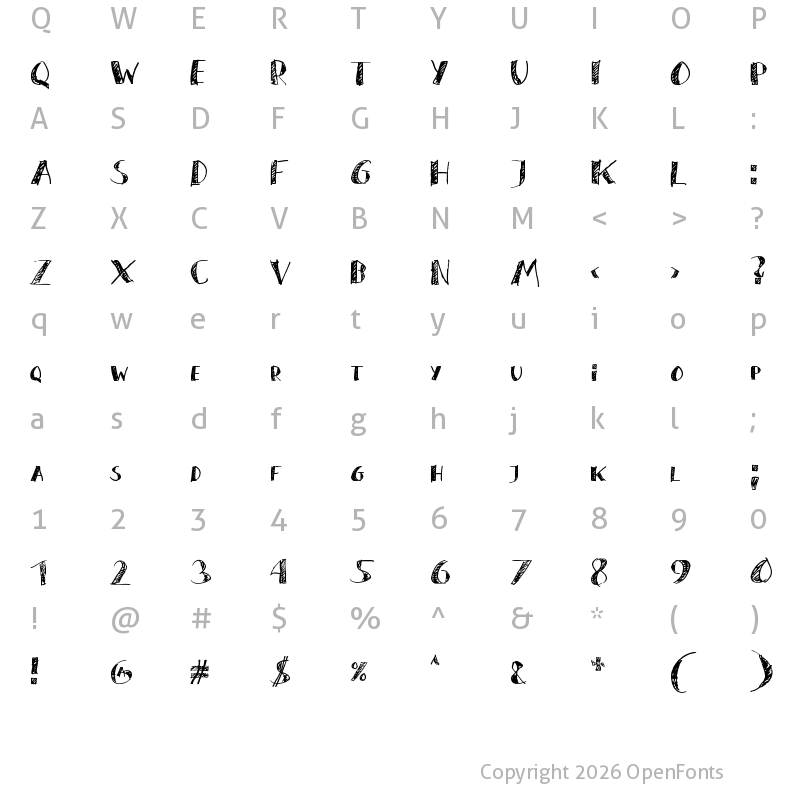 Character Map of zai Seagull Felt-tip Pen Regular