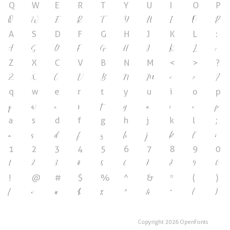 Character Map of Zaitune Regular