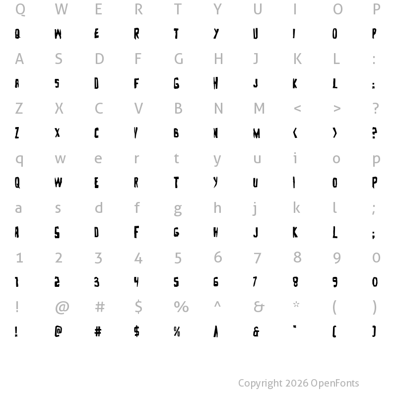 Character Map of Zakenstein Regular