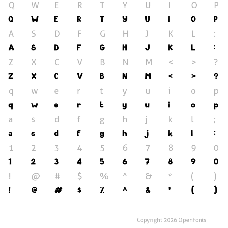 Character Map of ZAKIDS Regular