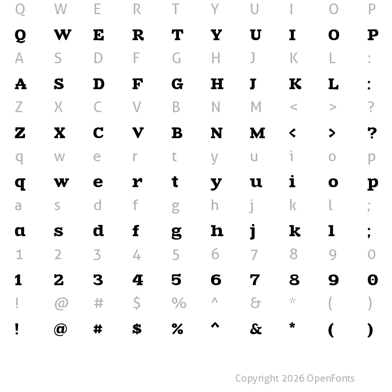 Character Map of Zantroke Regular