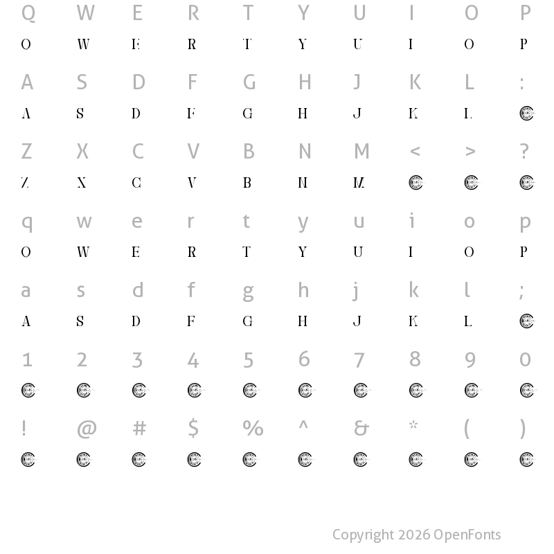 Character Map of Zarla Demo Regular
