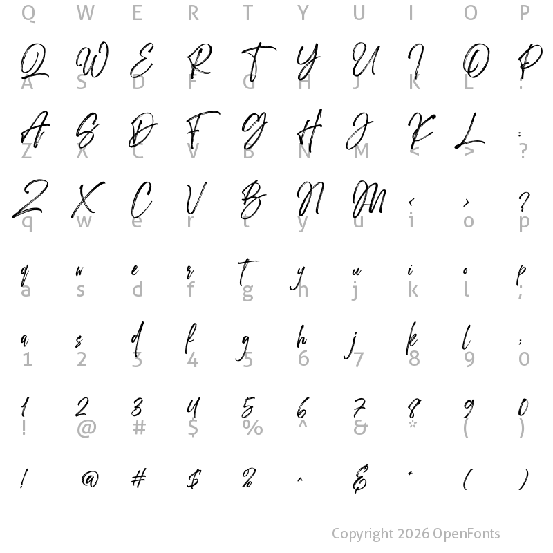 Character Map of Zaystack Regular