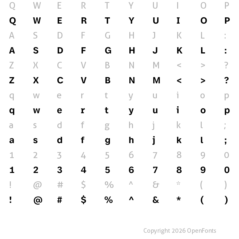 Character Map of ZDF Micro Bold