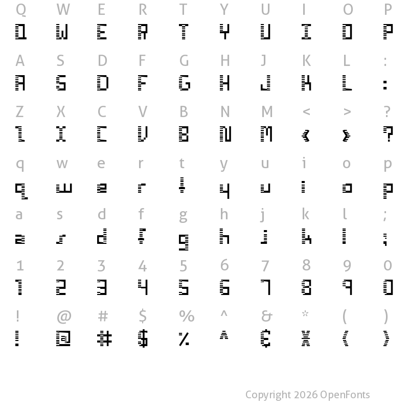 Character Map of zebra deco Regular