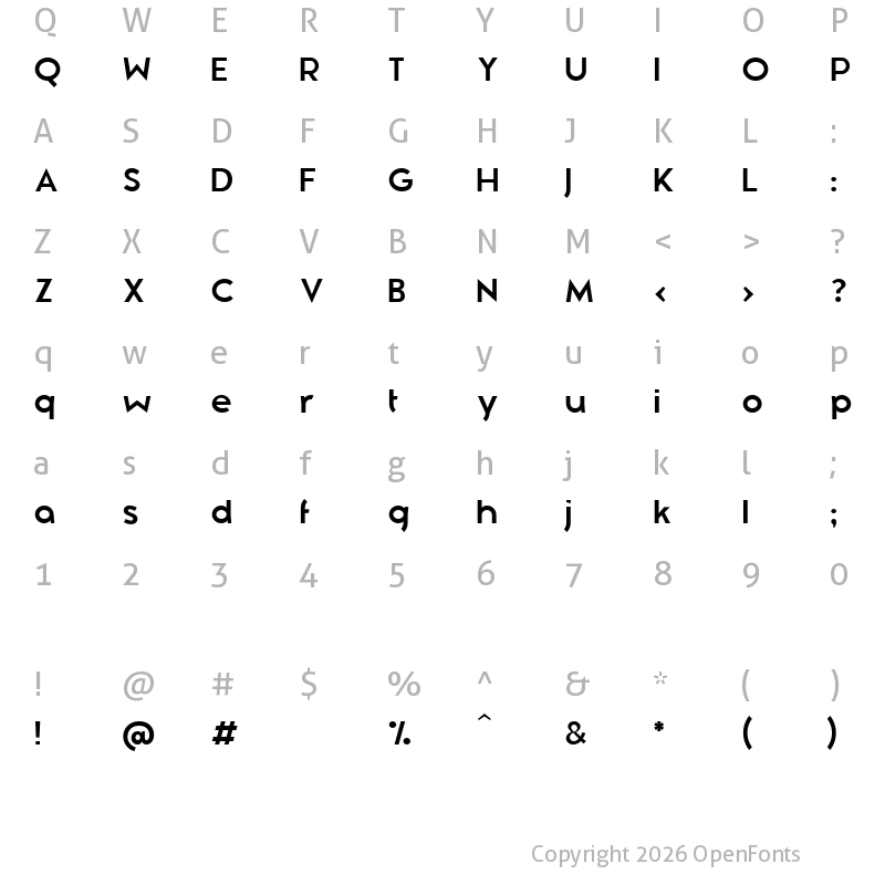 Character Map of Zeronero Black
