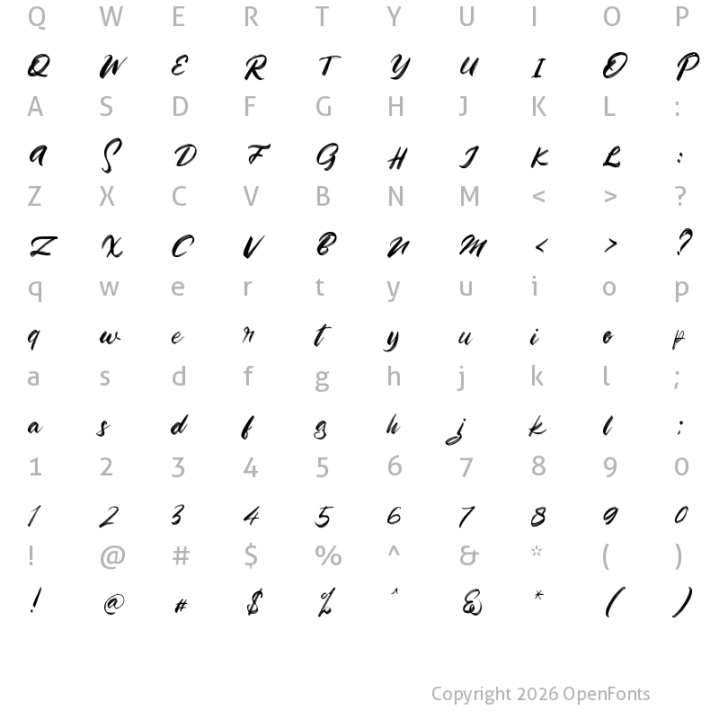 Character Map of Zigas Regular