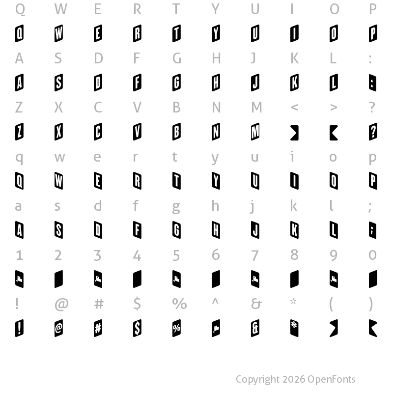 Character Map of ZiGzAgEo Regular