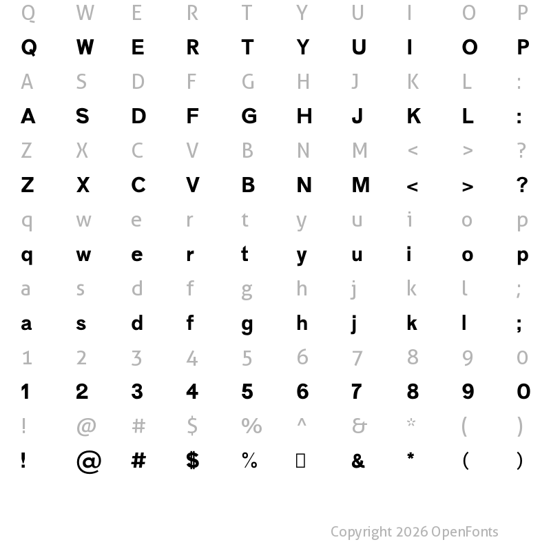 Character Map of Zisel Regular