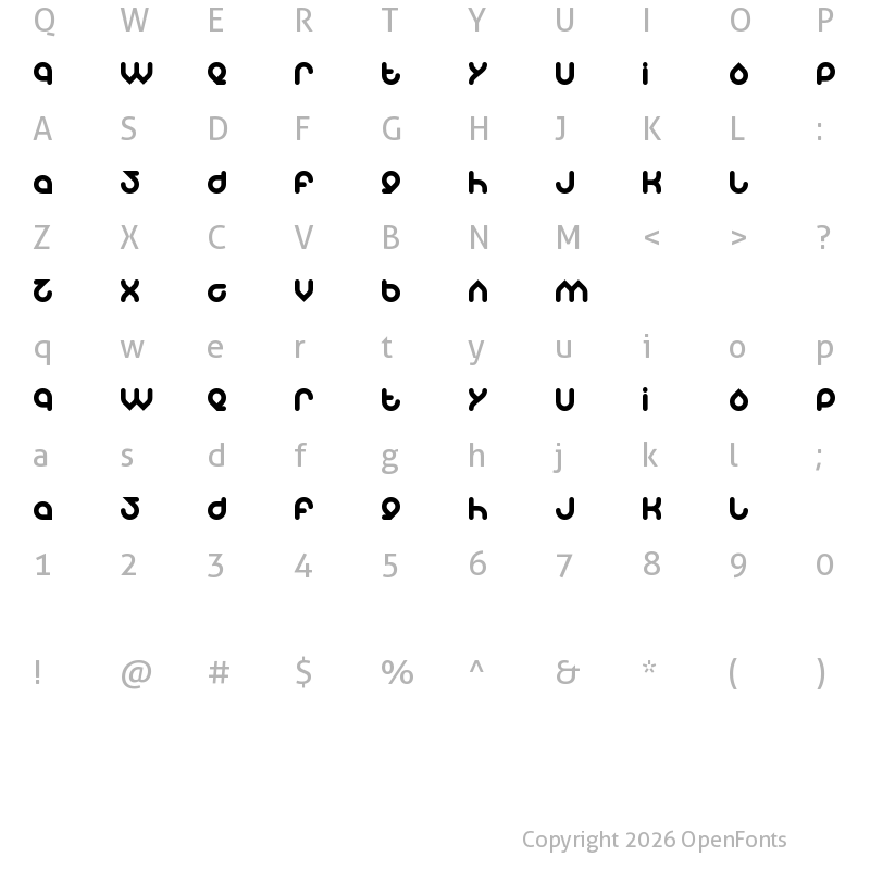 Character Map of znowwhite Regular