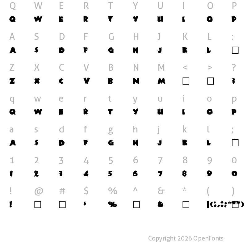 Character Map of Zombie A