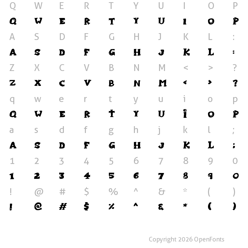 Character Map of Zombiebites Regular